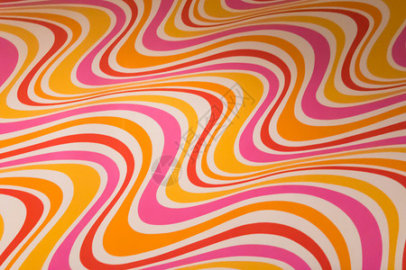 标题图案70年代古老的墙纸纸图案 黄色红橙粉红色粉色背景