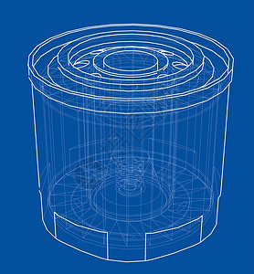 滤挂咖啡矢量滤油器概念圆圈圆柱插图服务草图方案空闲引擎润滑运输设计图片