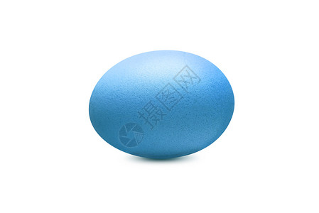 白背景孤立的单一蓝色鸡蛋背景图片