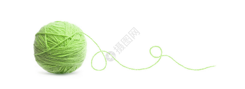绿色的丝球羊毛线背景图片