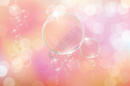 粉红色背景上的泡沫肥皂背景图片