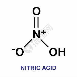硝酸分子学习公式教育科学原子化合物插图原理图液体结构插画