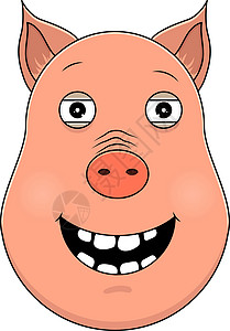 卡通风格的快乐猪头 川井动物背景图片
