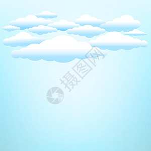 蓝色天空背景的云墙纸卡通片天气气氛插图艺术多云白色背景图片