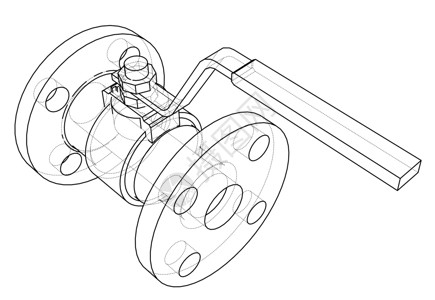 法兰工业阀门大纲  3 的矢量渲染螺栓龙头插图气体管道管子工程工厂植物旋转设计图片