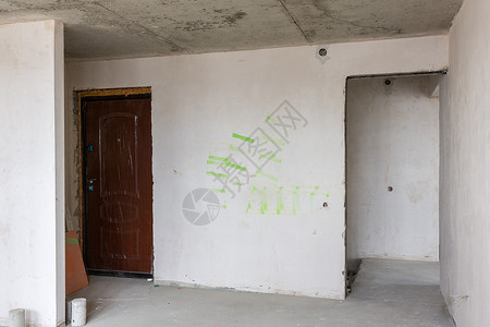 伊尔库茨克涂鸦房新大楼的公寓入口 布局和布局图背景
