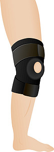 韧带拉伸腿上的膝盖绷带插画