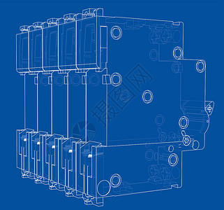 自动断路器概念 韦克托电缆活力路器盒子电压插图技术开关柜断路器保险丝背景图片
