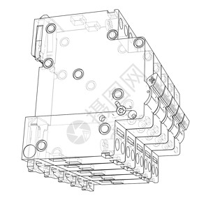自动断路器概念 韦克托控制板电缆电气盒子电压开关柜活力断路器工程插图背景图片