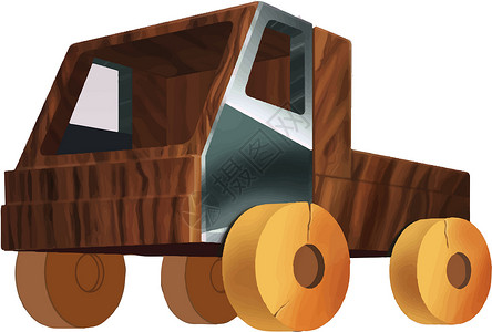 酷路泽现实的酷车艺术 Isoitatic矢量说明汽车玩具白色机器建筑拖拉机黄色木头力量旅行插画