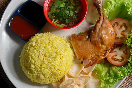 红烧鸡饭马来西亚新加坡高清图片