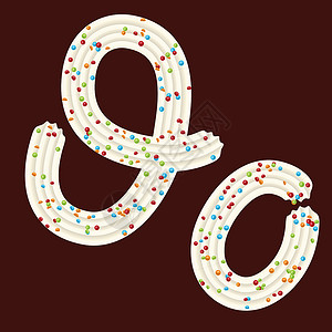 糖果体艺术字诱人的地形图 字体设计 鞭打 cr 的 3D 字母 O插画