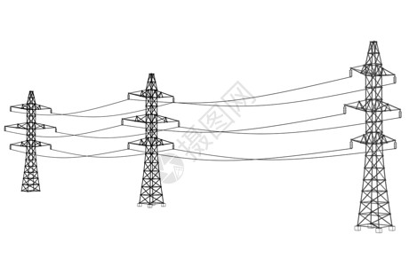 韦恩电力塔矢量图线框高清图片