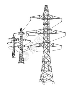 哥克塔电塔或电塔概念 韦克托电报电缆城市活力插图力量草图框架电力电压设计图片