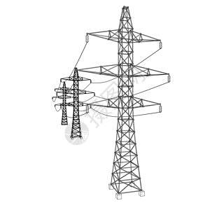 电塔或电塔概念 韦克托活力电缆电力电压框架力量草图通讯城市技术图片
