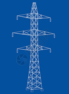 沃罗克塔电塔或电塔概念 韦克托技术大纲草图框架电压通讯城市电报力量活力设计图片
