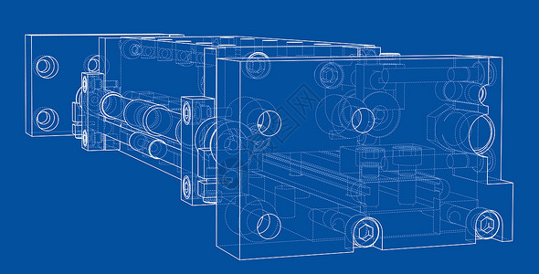 抽象行业对象概念 韦克托框架蓝图加工机械盒子制造业轮廓大纲工程螺丝背景图片