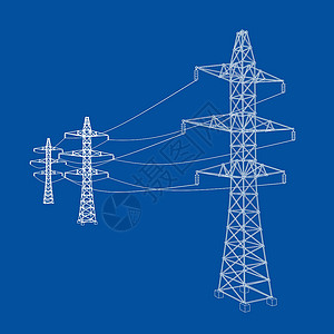 克雷德塔菲尔电塔或电塔概念 韦克托草图活力技术电报城市通讯力量电力插图电压设计图片