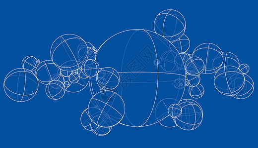 六学体抽象轮廓领域概念 韦克托插图网络素描行星数字全球图学球体条纹纬度设计图片