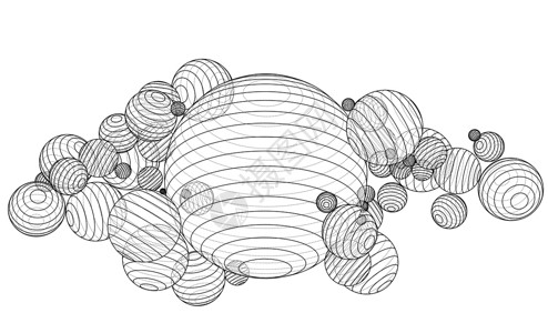 抽象轮廓领域概念 韦克托网格纬度数字矢量球体线条网络图学地球条纹背景图片