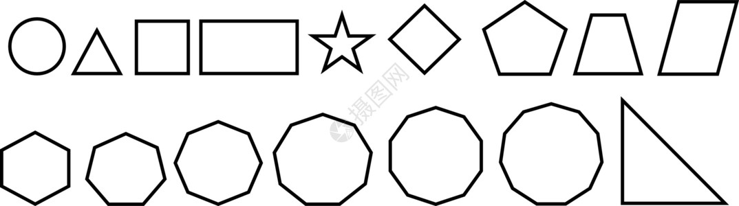 边形芍药花形状六边形商业收藏七边形八角形圆圈条款插图星星学校设计图片