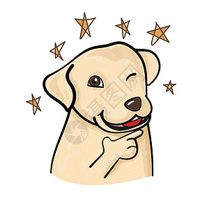米白色拉布拉多犬可爱的拉布拉多狗 在秘密姿势插画