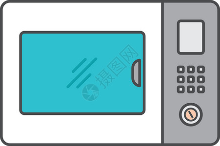 微波炉厨具平面图标 vecto烤箱厨房插图微波背景图片
