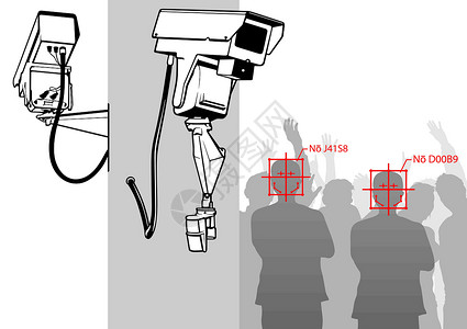 技术性贸易壁垒使用相机系统进行脸部探测插画