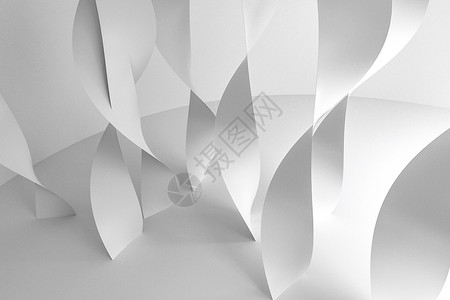 3d 渲染白色平滑曲线背景插图线条波浪状圆形艺术墙纸图层海浪材料3d背景图片