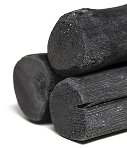 Binchotan 木炭棍跳过白背景木头煤炭白色活性背景图片