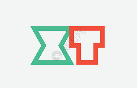 橙色绿色字母字母标识 组合 xt x t 设计背景图片
