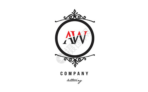 AW A W 红色白色黑装饰单语字母字母标志背景图片