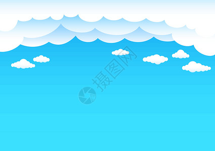 卡通云云和蓝天空背景图片