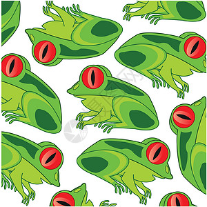 青蛙装饰图案漫画的矢量插图背景图片