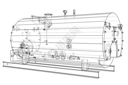 工业锅炉大纲  3 的矢量渲染管子设施压力3d气体工程部分龙头绘画力量插画