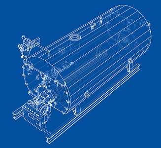 工业锅炉大纲  3 的矢量渲染工程3d化学品气体龙头力量部分机械插图管子插画