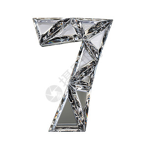 水晶三角字体编号 SEVEN 7 3魅力宝石棱镜奢华婚礼钻石卡片插图多边形数字背景图片