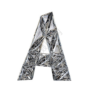 水晶字体水晶三角字体字母 A 3d rende魅力宝藏脚本多边形婚礼艺术棱镜卡片宝石奢华背景