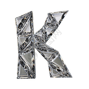提分冲刺字体水晶三角字体字母 K 3d rende魅力脚本棱镜宝藏钻石婚礼奢华插图艺术宝石背景