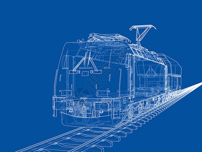 现代火车概念 韦克托矢量商业技术多边形速度草图铁路旅行创新海报背景图片