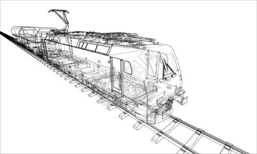 现代火车概念 韦克托商业铁路海报技术运输素描矢量3d引擎速度背景图片