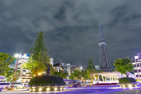 名古屋电视塔夜市风景高清图片