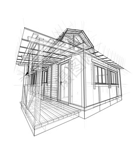 半灰泥房子房子素描  3 的矢量渲染设计师建造绘画建筑师结构蓝图商业建筑学技术工程设计图片