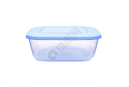 特百惠白色背景的可塑食品储存容器塑料食品微波贮存集装箱浴缸产品盒子野餐冰箱回收蓝色背景
