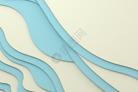 3d渲染多层剪纸插画背景插图海洋小路工艺制度海浪3d卡片卡通片曲线背景图片