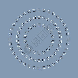视错觉催眠谜语不同形状积木悖论正方形压力白色风暴头脑数字运动创造力插画