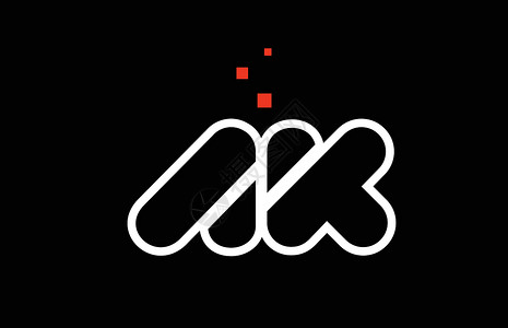 AK AK AK K 黑白红色字母组合标志图标背景图片