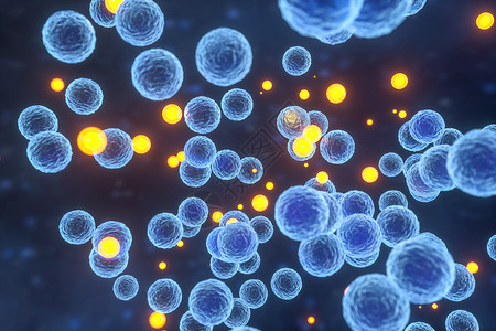 具有蓝色背景 3d 渲染表面细节的传染性病毒生物疱疹微生物学生物学癌症细菌实验显微镜研究科学背景图片