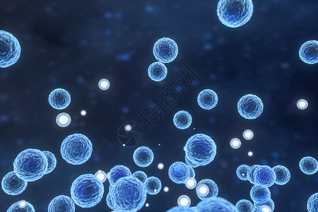 传染性的具有蓝色背景 3d 渲染表面细节的传染性病毒宏观球菌模具科学癌症药品生活研究生物学感染背景