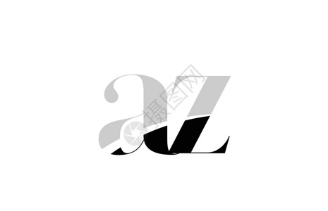 A-Z字母 Az a Z 黑白标志图标设计插画